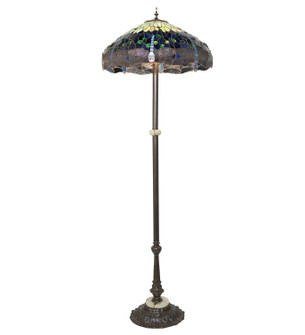 Tiffany Hanginghead Dragonfly Three Light Floor Lamp in Antique Brass Gloss Powder Coat (57|271733)