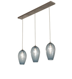 Crackle Orb Three Light Island Pendant in Brushed Nickel (57|268619)