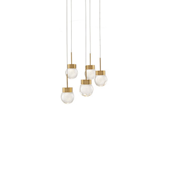 Double Bubble LED Pendant in Aged Brass (281|PD82005RAB)
