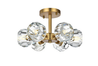 Eren Six Light Flush Mount in Satin Gold (173|3505F14SG)