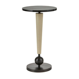 Valari Drink Table in Black Marble/Ivory Leather//Bronze (314|FAI03)