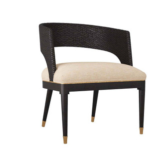 Swanson Dining Chair in Ebony Wood/Antique Brass/Natural Linen (314|6243)