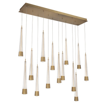 Quill LED Chandelier in Aged Brass (34|PD59414LAB)
