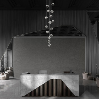 Whirl LED Chandelier in Black (34|PD19415RBK)