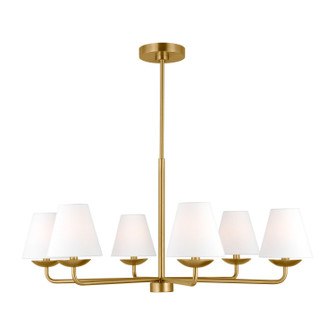 Albion Six Light Chandelier in Satin Brass (454|DJC1186SB)