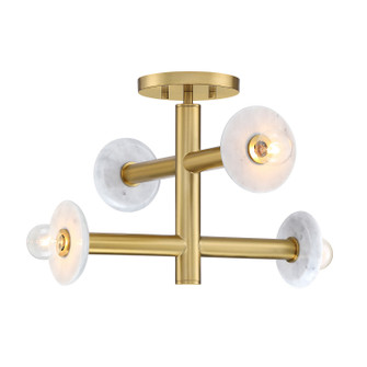 Fina Four Light Semi Flush Mount in Brushed Gold (43|D325CSFBG)