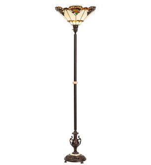 Shell With Jewels One Light Torchiere in Stained Glass Mahogany Bronze (57|271651)
