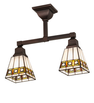 Diamond Band Mission Two Light Semi-Flushmount in Mahogany Bronze (57|269100)