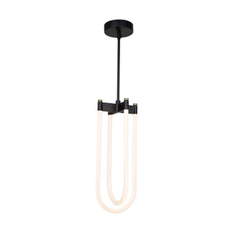 Cascata LED Pendant in Black and Brushed Brass (78|AC6815BK)