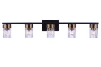 Bond Street Five Light Vanity in Flat Black/Satin Brass (46|11835FBSB5)