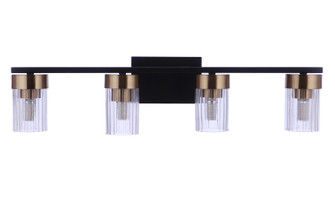 Bond Street Four Light Vanity in Flat Black/Satin Brass (46|11827FBSB4)