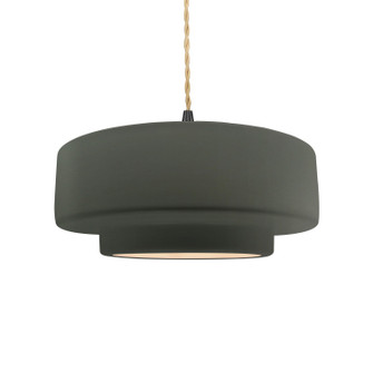 Radiance One Light Pendant in Pewter Green (102|CER6543PWGNMBLKBEIGTWST)