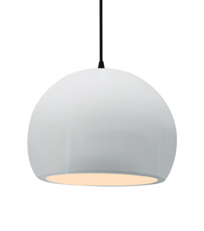 Radiance One Light Pendant in Gloss White (outside and inside of fixture) (102|CER6535WTWTMBLKBKCD)