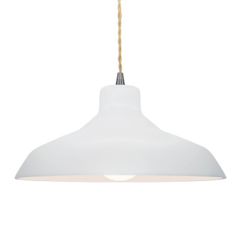 Radiance One Light Pendant in Gloss White (outside and inside of fixture) (102|CER6265WTWTNCKLBEIGTWST)