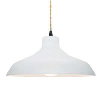 Radiance One Light Pendant in Gloss White (outside and inside of fixture) (102|CER6265WTWTMBLKBEIGTWST)