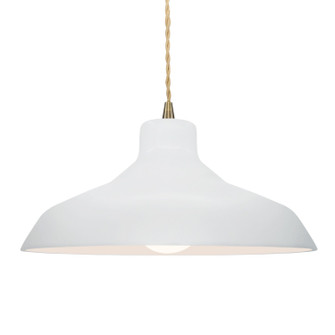 Radiance One Light Pendant in Gloss White (outside and inside of fixture) (102|CER6265WTWTABRSBEIGTWST)