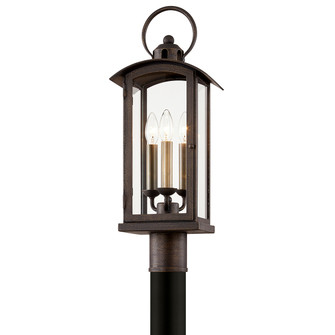 Chaplin Three Light Post Lantern in Vienna Bronze (67|P7445VBZ)