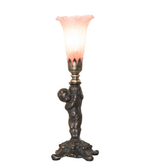 Pink Tiffany Pond Lily One Light Mini Lamp in Antique Brass (57|273025)
