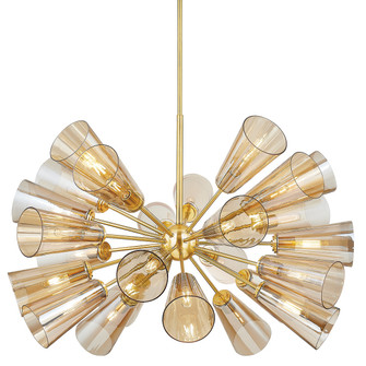 Hartwood 25 Light Chandelier in Aged Brass (70|2045AGB)