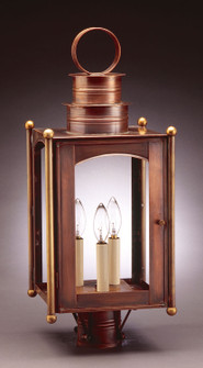 Suffolk Three Light Post in Antique Copper (196|5253ACLT3CLR)