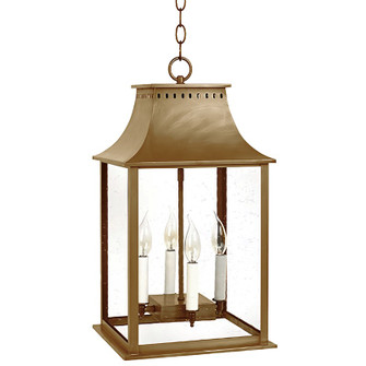 Rockland Four Light Hanging Lantern in Antique Brass (196|11332ABLT4CSG)