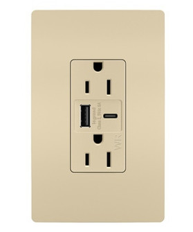 radiant Outdoor Ultra-Fast USB Outlet in Light Almond (246|WRR26USBAC6LA)