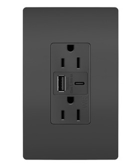 radiant Outdoor Ultra-Fast USB Outlet in Black (246|WRR26USBAC6BK)