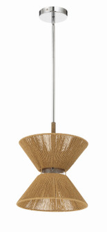 Serena One Light Pendant in Chrome/Walnut (46|58591CHWAL)