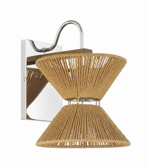 Serena One Light Wall Sconce in Chrome/Walnut (46|58561CHWAL)