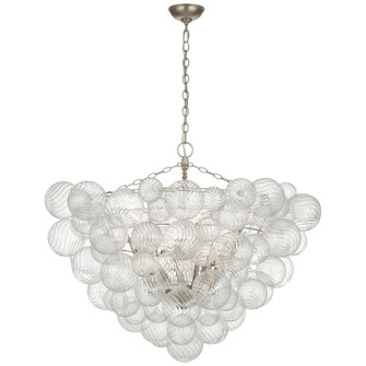 Talia LED Chandelier in Burnished Silver Leaf and Clear Swirled Glass (268|JN5122BSLCG)