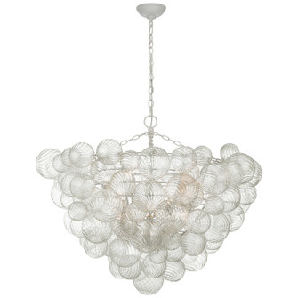 Talia LED Chandelier in Plaster White and Clear Swirled Glass (268|JN5122PWCG)