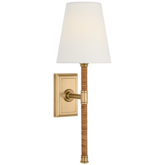 Basden LED Wall Sconce in Antique-Burnished Brass and Natural Rattan (268|CHD2083ABNRTL)
