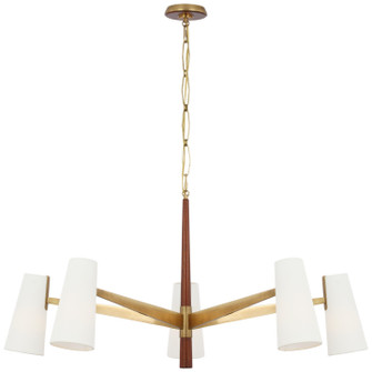 Olina LED Chandelier in Hand-Rubbed Antique Brass and Mahogany (268|ARN5345HABMHGL)