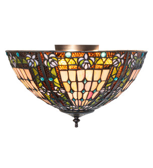 Fleur-De-Lis Three Light Flushmount in Earth (57|274336)