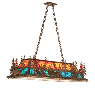 Moose Through The Trees Six Light Pendant in Antique Copper (57|274075)