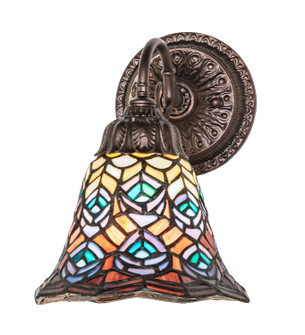 Tiffany Peacock Feather One Light Wall Sconce in Mahogany Bronze (57|270799)