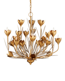 Hortensia Nine Light Chandelier in Contemporary Gold Leaf/Contemporary Gold/Contemporary Silver Leaf (142|90001215)