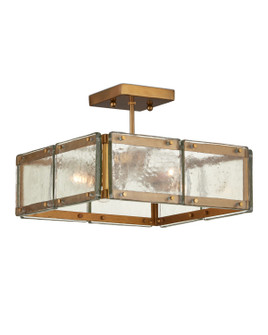 Countervail Four Light Semi-Flush Mount in Clear/Antique Brass (142|90001196)