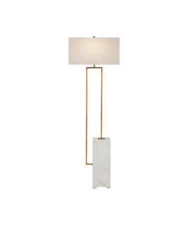 One Light Floor Lamp in White/Antique Brass (142|80000154)