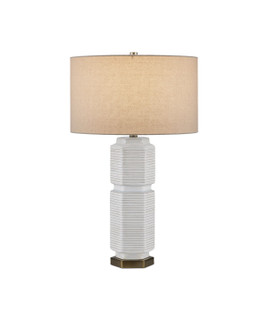 Glebe One Light Table Lamp in White/Beige/Light Blue/Antique Brass (142|60000965)