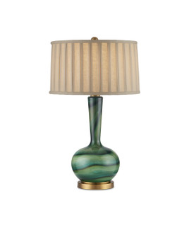 One Light Table Lamp in Green/Antique Brass (142|60000925)