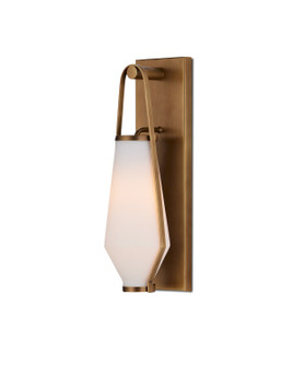 Brompton One Light Wall Sconce in Antique Brass/White (142|58000050)