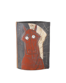Artisitc Horse Collection Vase in Red/Black/Off-White (142|12000878)