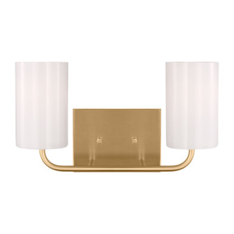 Rhett Two Light Vanity in Satin Brass (1|GLV1002EN3SB)