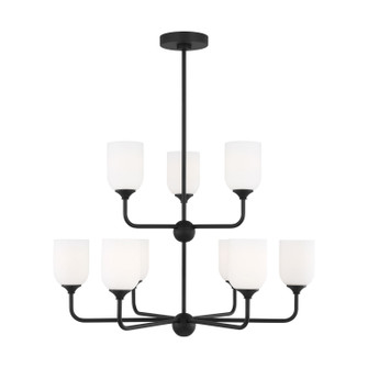 Emile Nine Light Chandelier in Midnight Black (1|GLC1109EN3MBK)