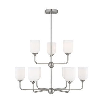 Emile Nine Light Chandelier in Brushed Steel (1|GLC1109EN3BS)