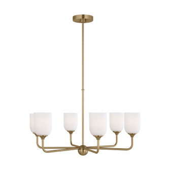 Emile Six Light Chandelier in Satin Brass (1|GLC1096EN3SB)