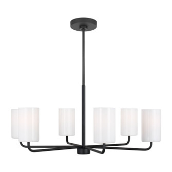 Rhett Six Light Chandelier in Midnight Black (1|GLC1026EN3MBK)