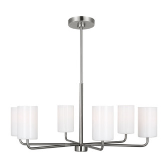 Rhett Six Light Chandelier in Brushed Steel (1|GLC1026EN3BS)