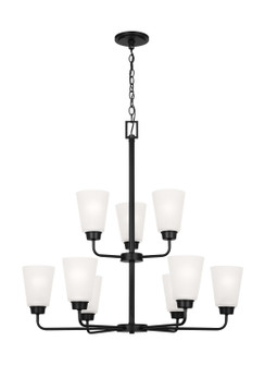 Kerrville Nine Light Chandelier in Midnight Black (1|3115209EN3112)
